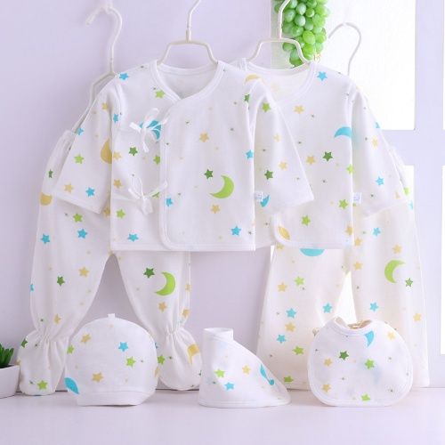 Newborn Baby Gift Set 0-3 Months 100% Cotton 7PCS Soft Kimono Underwear Thin Spring Autumn Infant Clothing Set