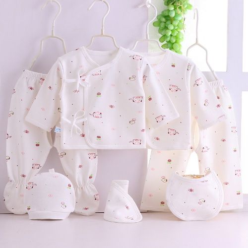 Newborn Baby Gift Set 0-3 Months 100% Cotton 7PCS Soft Kimono Underwear Thin Spring Autumn Infant Clothing Set