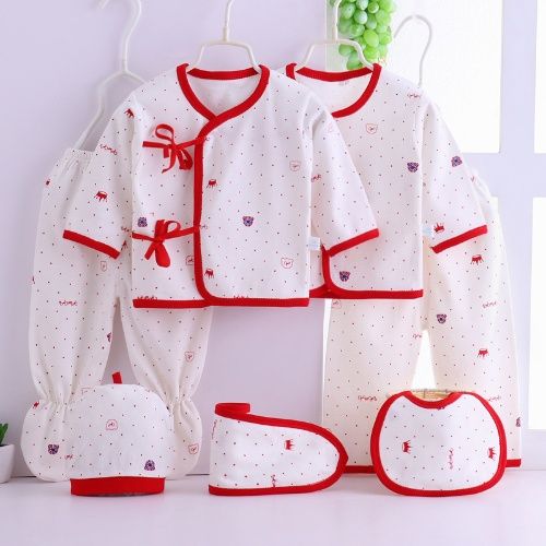 Newborn Baby Gift Set 0-3 Months 100% Cotton 7PCS Soft Kimono Underwear Thin Spring Autumn Infant Clothing Set