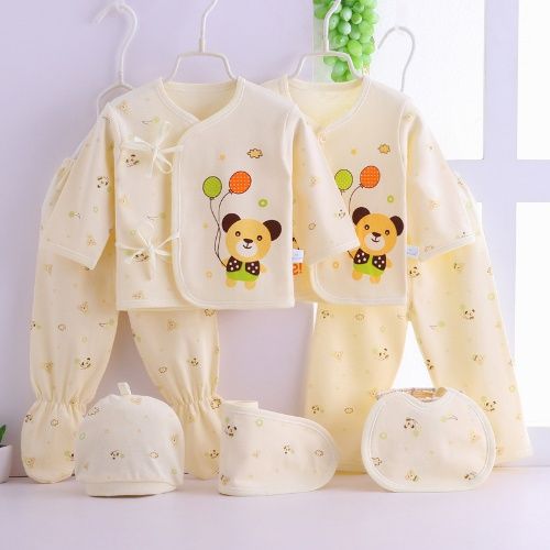 Newborn Baby Gift Set 0-3 Months 100% Cotton 7PCS Soft Kimono Underwear Thin Spring Autumn Infant Clothing Set
