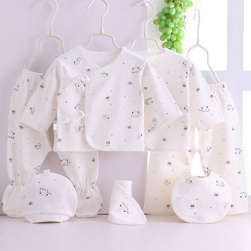Newborn Baby Gift Set 0-3 Months 100% Cotton 7PCS Soft Kimono Underwear Thin Spring Autumn Infant Clothing Set