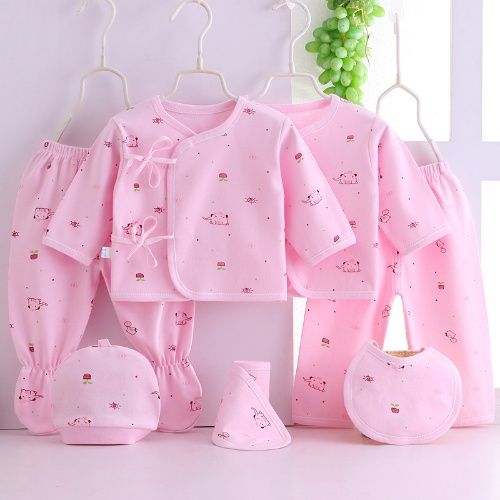 Newborn Baby Gift Set 0-3 Months 100% Cotton 7PCS Soft Kimono Underwear Thin Spring Autumn Infant Clothing Set