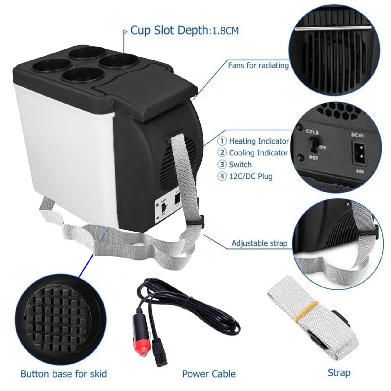 🌟🎋New arrival☄️With Irresritble savings🪄🍃🌟DC power 12V - 6Litre portable car Fridge.Power Source: 12V DC (car cigarette lighter), optional AC adapter
Temperature Range: Cools up to 20°C below amb