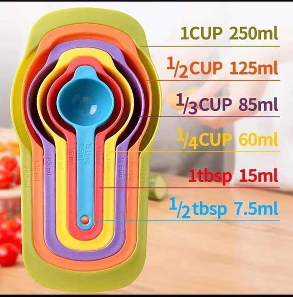 6 PCs Measuring Cup and Spoon Set - Stackable Colorful Plastic for Kitchen Baking tools .Accurate - Measure both powders and liquids precisely. Great variety of sizes and Six colors.
Simple - Stackabl