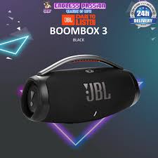 💫🪄UP YOUR GAME🍒🌽Jbl Boombox 3 – Portable Bluetooth Speaker - Black.Massive sound and deepest bass
24 hours of play time
IP67 dust and water proof
6.5 Hrs Charging time
3.5 mm audio cable Input
Wat
