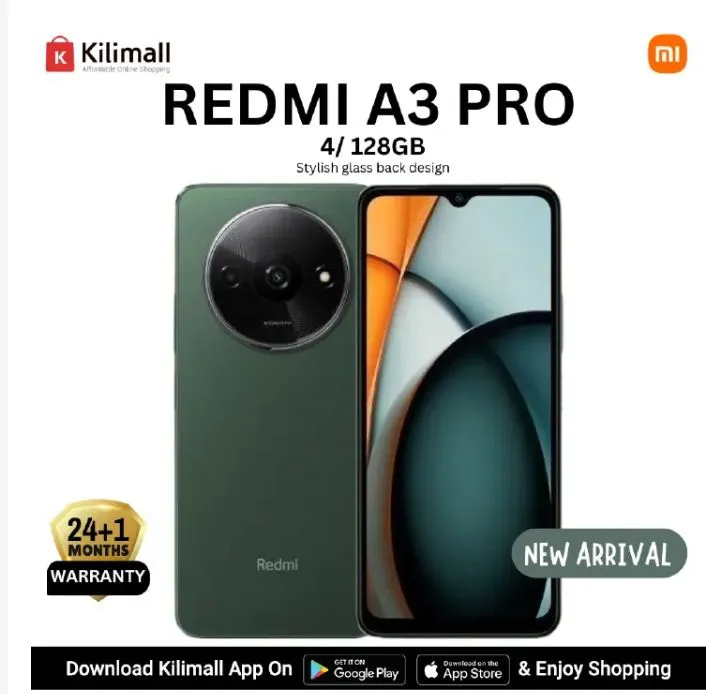 [New Arrival] Redmi A3 PRO 128GB + 4GB 6.71" Display 4G Network 8MP AI Camera 5160mAh Battery 10W Fast Charging Mediatek Helio G81 Ultra Fingerprint Sensor Android 14 Smart Phones