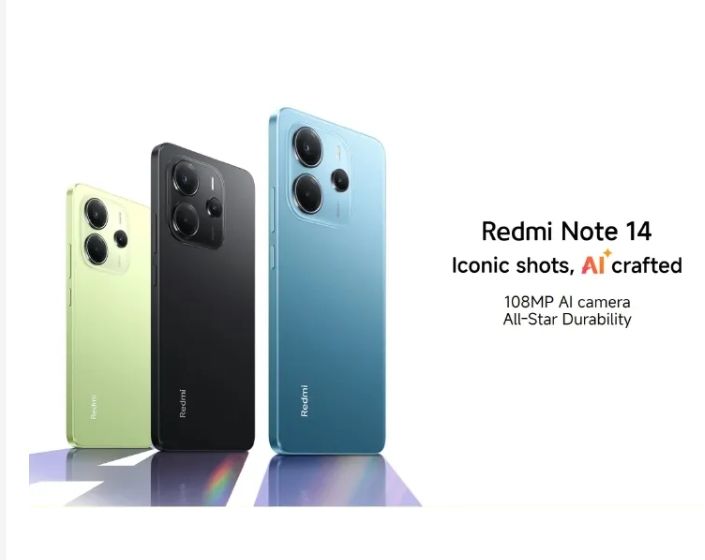 [Brand New] XIAOMI Redmi Note 14 6GB+128GB 6.67" AMOLED 120Hz Display 108MP Camera 5500mAh Battery IP54 Dust and Splash resistant Fingerprint Unlock 33W Fast Charge Smart Phones