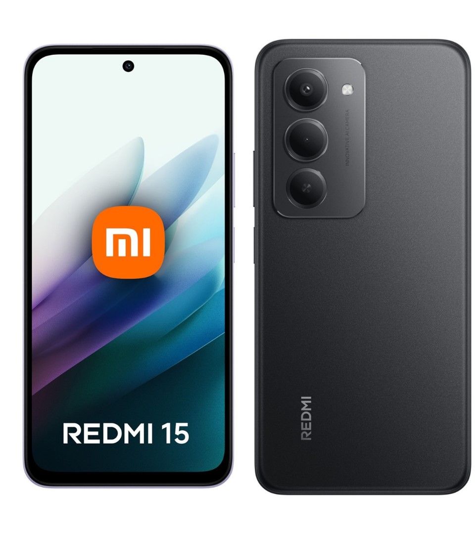 Brand New Redmi 15: 128GB RAM+12GB (6gb+6gb) 6.9″ FHD+ (up to 144Hz), Snapdragon 685 / 6s Gen3 (region dependent) up to, 50MP dual rear, 8MP selfie, 7000mAh, 33W complete fast charge, IP64, Android 15