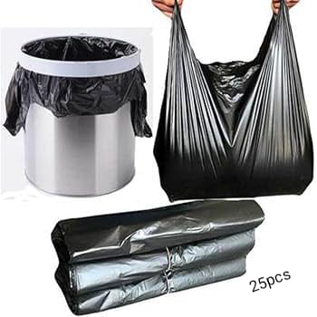 25 pc GARBAGE BAGS  ideal for accommodating big loads of wastes NO TEARS or LEAKS - Trash bag liner is durable and designed to hold the toughest garbage