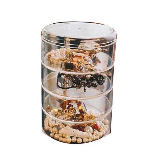 Generic 4 Layer Rotating Jewellery/Accessories Organizer Box Jewellery Organizer Drawer Holder Box Earring storage box Layer: 4 Layer (Size: 11.5*11.5*21cm). Great organizer for makeup and cosmetics