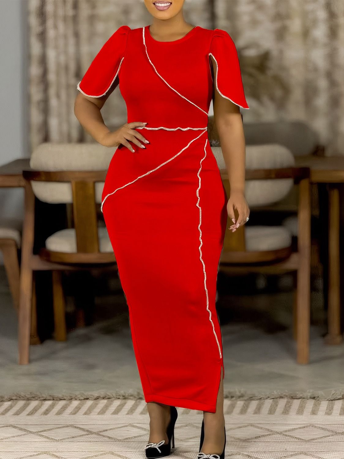 Africa foreign trade women's 2025 summer new fashion temperament elegant banquet dress long dress Africa cross-border private dress socialite elegant style elegant dress