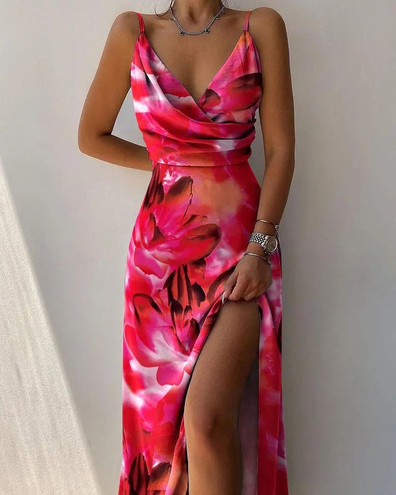 Africa 2025 fashion summer Amazon ebay Aliexpress wish urban casual women's big swing personality street strap dress