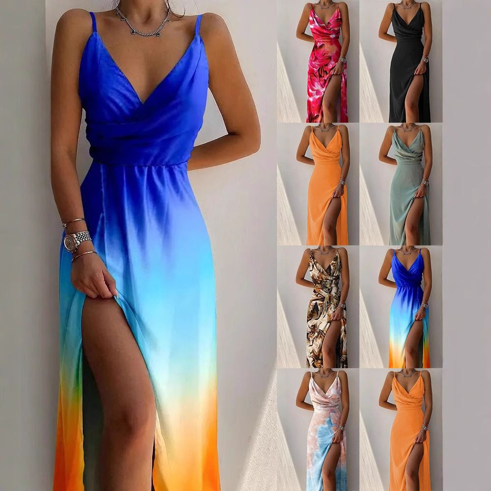 Africa 2025 fashion summer Amazon ebay Aliexpress wish urban casual women's big swing personality street strap dress