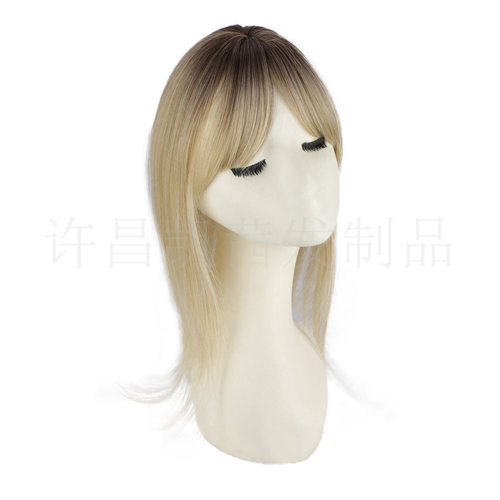 Africa new wig patch top foreign trade chemical fiber hair block eight-figure bangs long curly hair women without trace patch