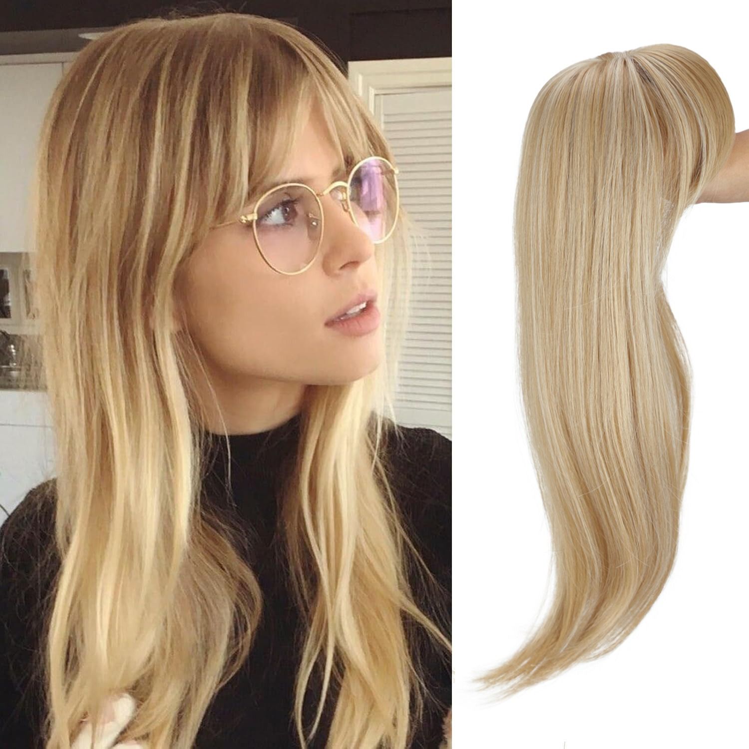 Africa new wig patch top foreign trade chemical fiber hair block eight-figure bangs long curly hair women without trace patch