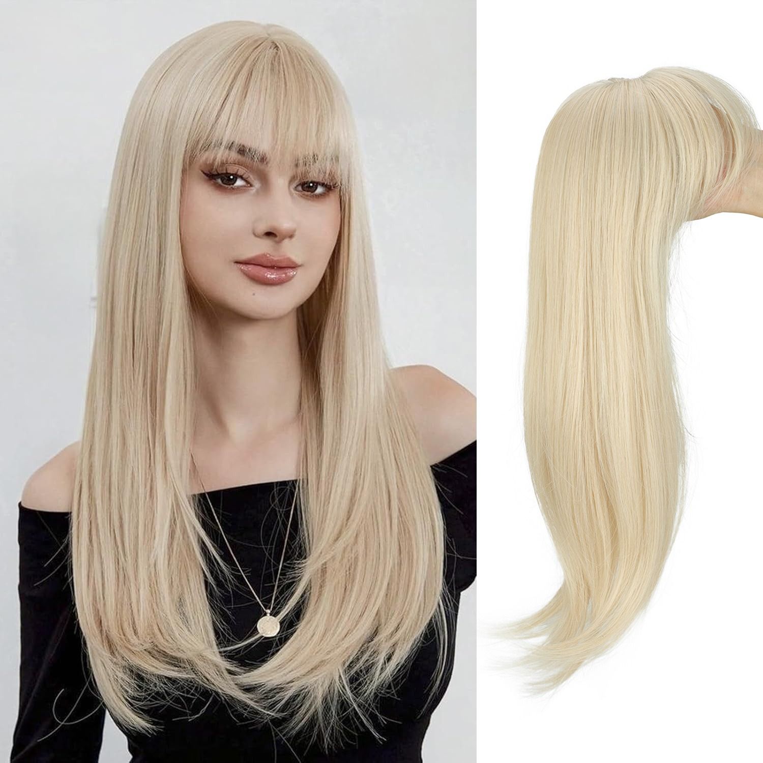 Africa new wig patch top foreign trade chemical fiber hair block eight-figure bangs long curly hair women without trace patch