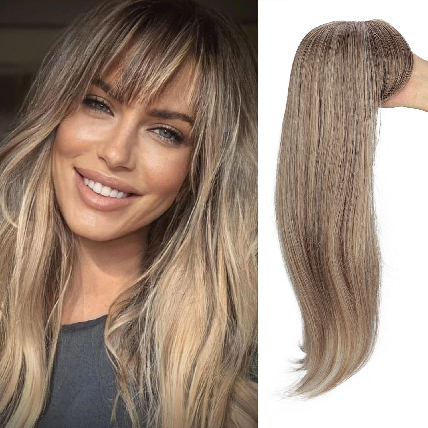 Africa new wig patch top foreign trade chemical fiber hair block eight-figure bangs long curly hair women without trace patch