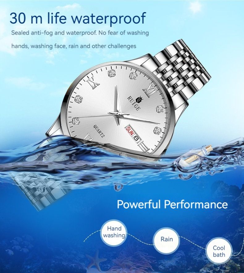 2025 Africa Europe America High-grade Handsome Men's Watch High Quality RUIGE brand Ultra-thin Watch Waterproof Luminous Calendar Korean Quartz Watch Shake Sonic Sell Through Explosive Sport Watch