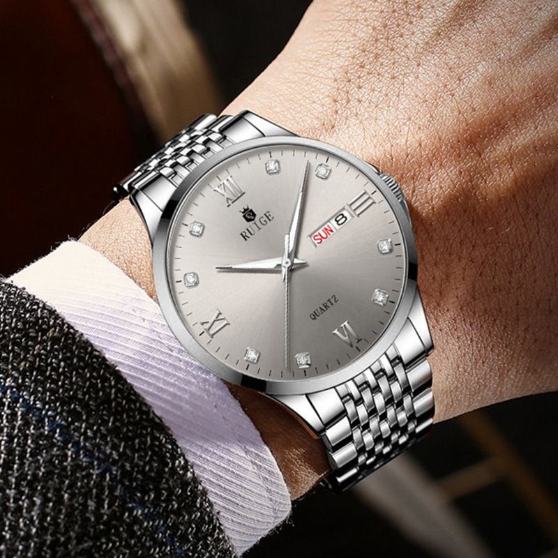 2025 Africa Europe America High-grade Handsome Men's Watch High Quality RUIGE brand Ultra-thin Watch Waterproof Luminous Calendar Korean Quartz Watch Shake Sonic Sell Through Explosive Sport Watch