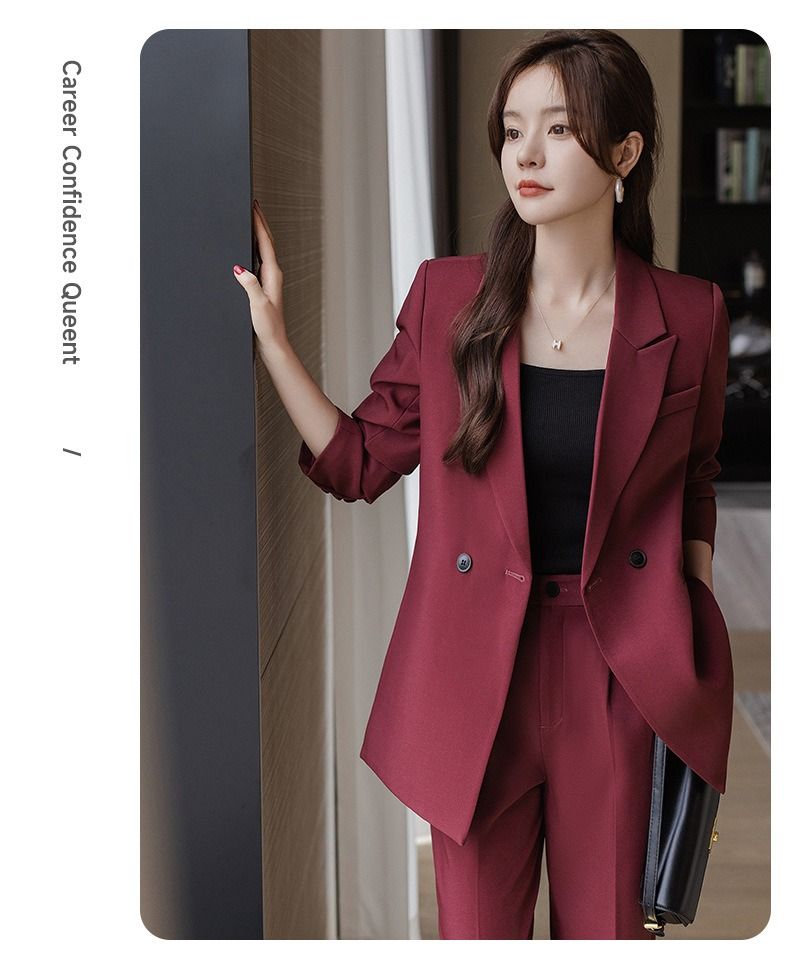 2025 African-European Spring-autumn New Professional Suit Set Women High-end Professional Attire Formal Wear Fashionable Casual Work Clothes comfortable Breathable Long-sleeved Design Simple Elegant