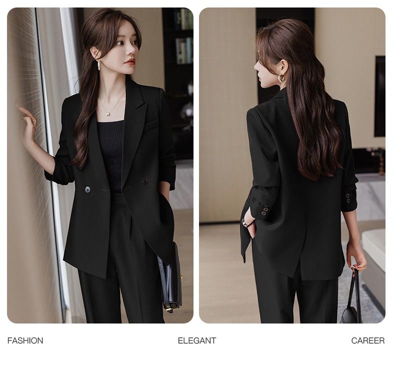 2025 African-European Spring-autumn New Professional Suit Set Women High-end Professional Attire Formal Wear Fashionable Casual Work Clothes comfortable Breathable Long-sleeved Design Simple Elegant