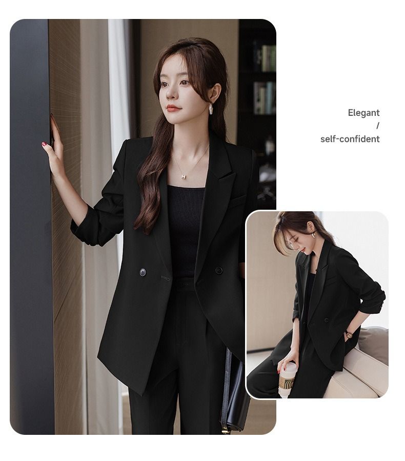 2025 African-European Spring-autumn New Professional Suit Set Women High-end Professional Attire Formal Wear Fashionable Casual Work Clothes comfortable Breathable Long-sleeved Design Simple Elegant