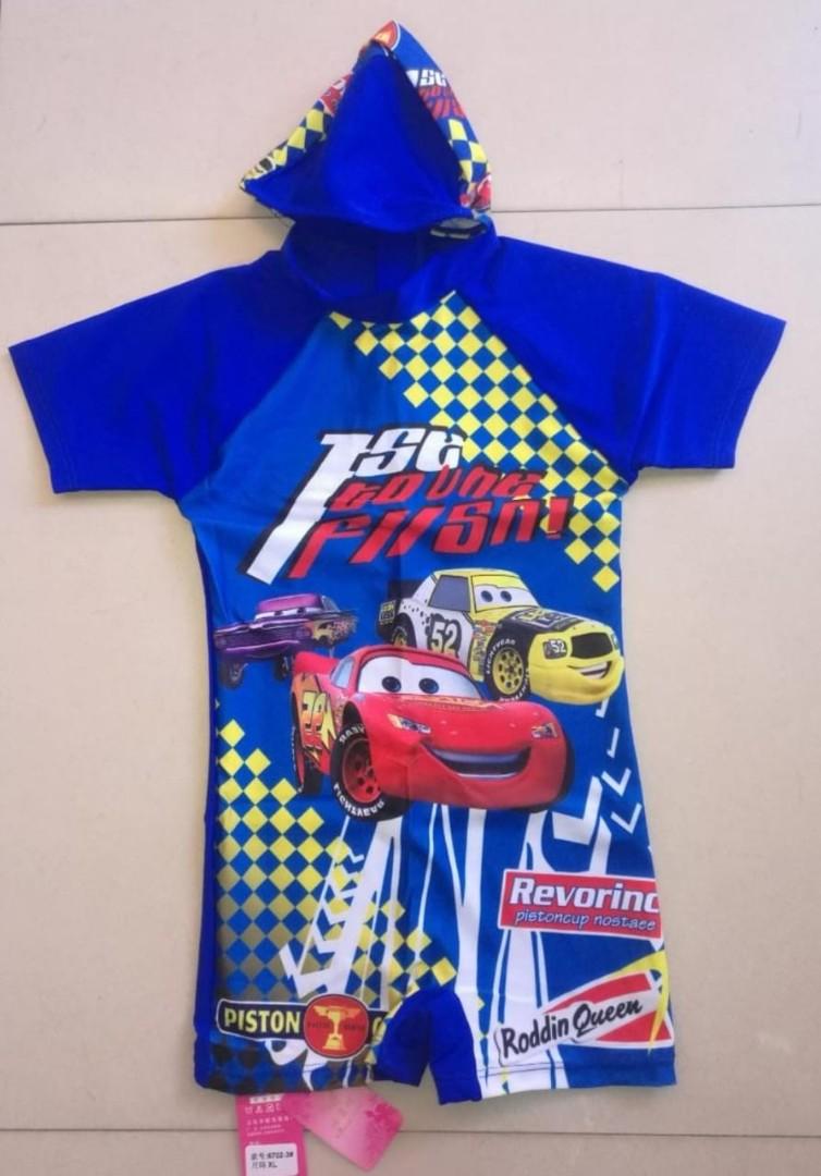 Boys and girls swimming costumes with caps