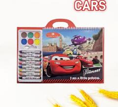 Kids painting book. Crayons gouache painting book set