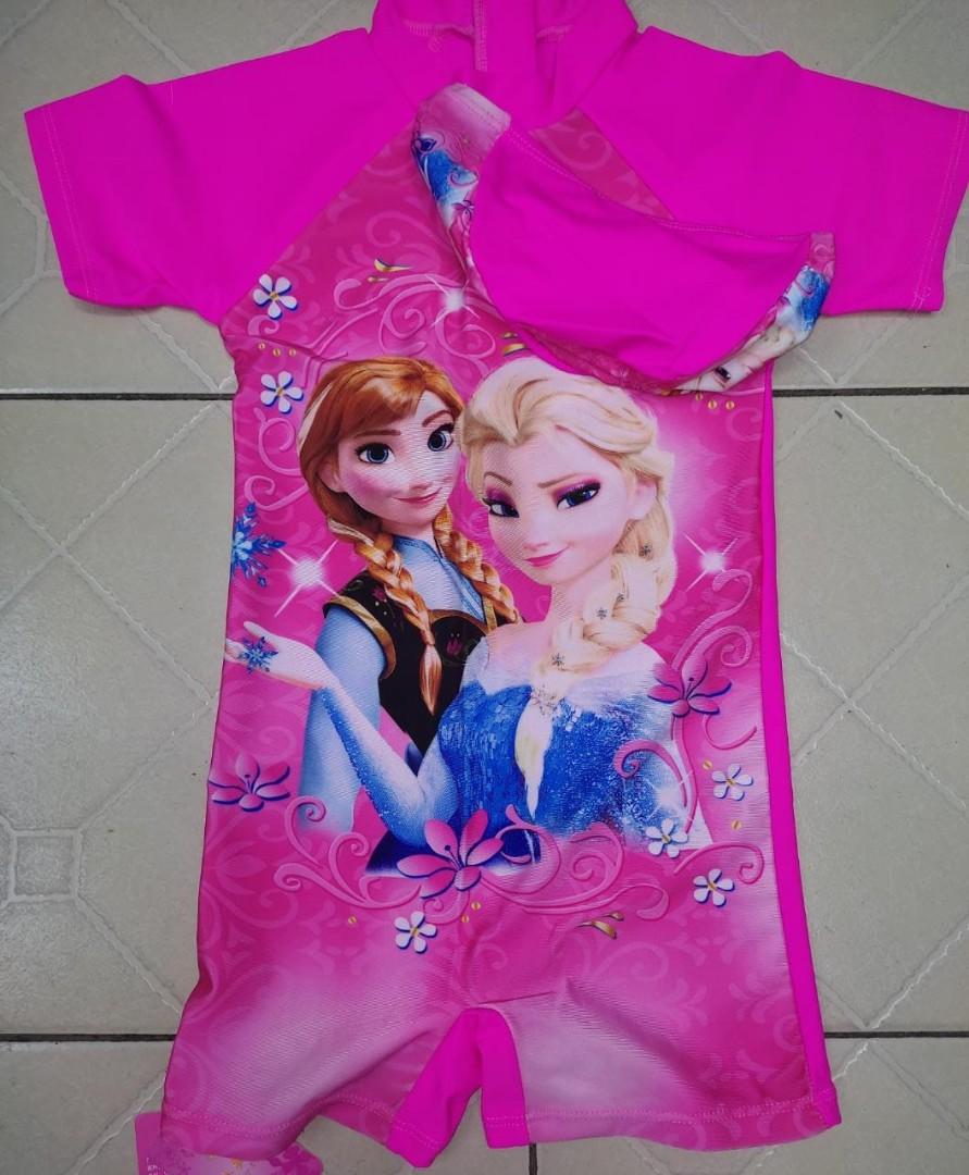 Boys and girls swimming costumes with caps