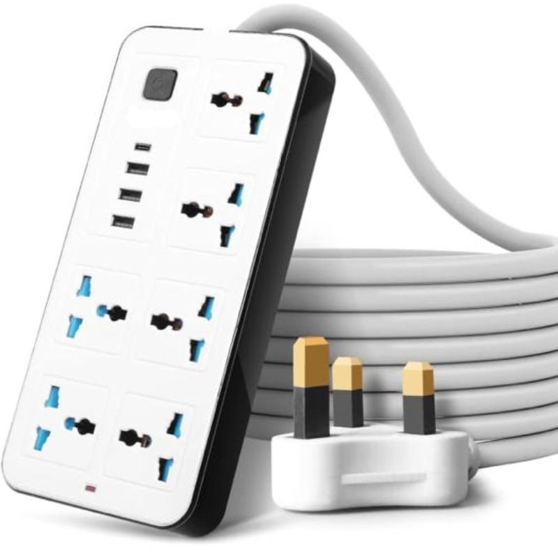 Socket Extension Power Strip Socket Adapter Home Multifunctional UK Plug Power Socket Power Extension Cable USB Charging Cables Outlet Multi Charging Port with Switch Wiring Socket