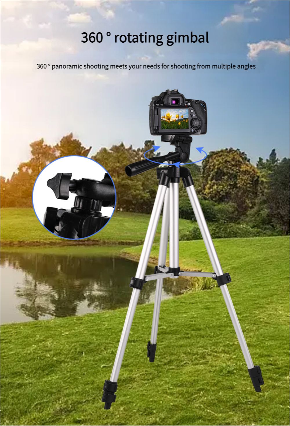 Tripod Camera Tripod Stand Holder Tripod Portable Tripods Live Broadcast Retractable Floor Stand Aluminum Alloy Photography SLR Camera Tripod