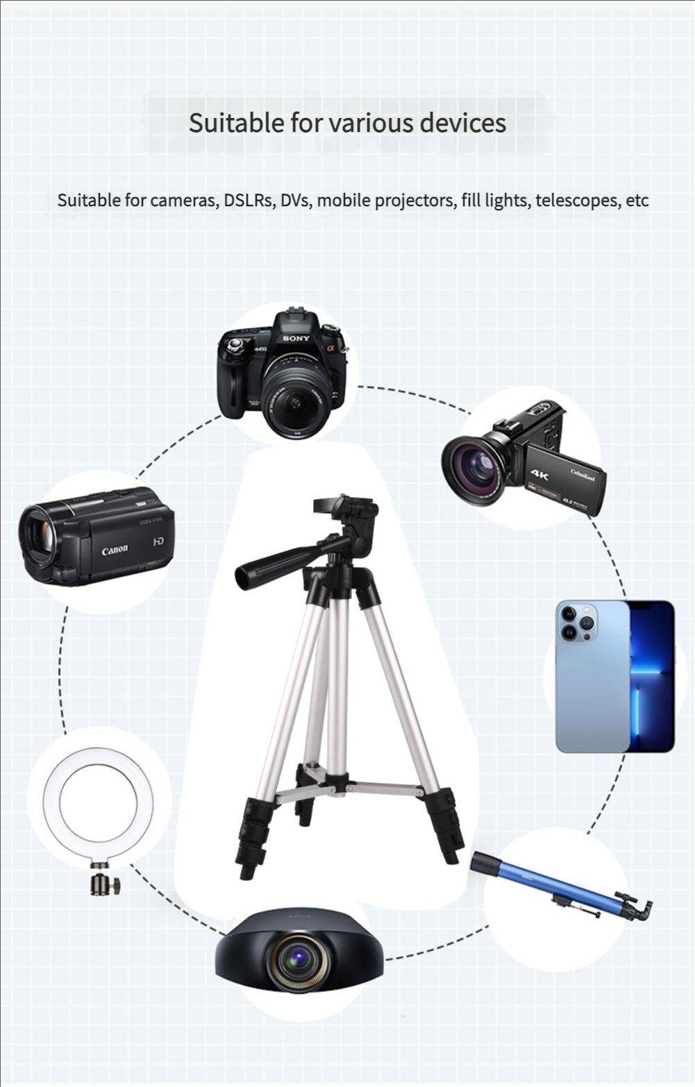 Tripod Camera Tripod Stand Holder Tripod Portable Tripods Live Broadcast Retractable Floor Stand Aluminum Alloy Photography SLR Camera Tripod
