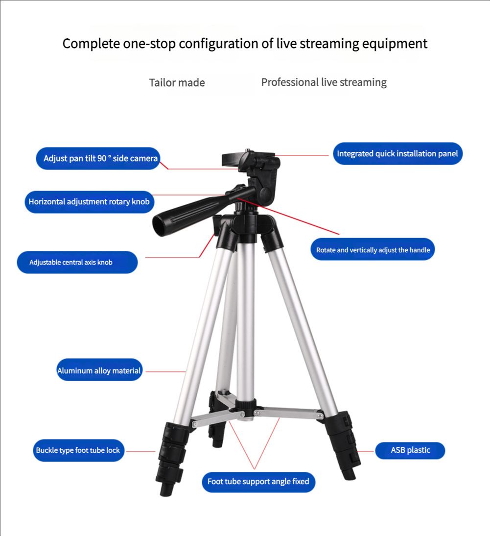 Tripod Camera Tripod Stand Holder Tripod Portable Tripods Live Broadcast Retractable Floor Stand Aluminum Alloy Photography SLR Camera Tripod