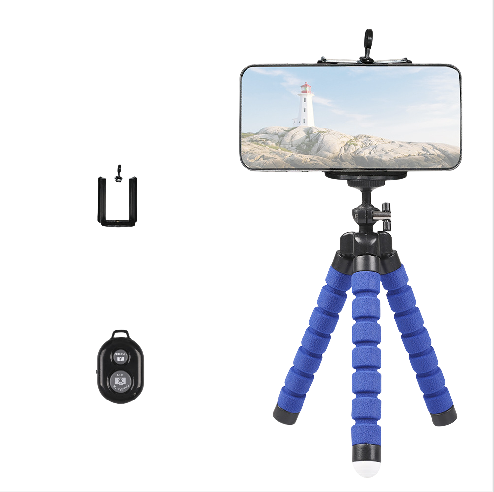 Phone Holder Portable Phone Holder Tripod Stand Octopus Bracket with Remote Control Mini Sponge Octopus Tripod Desktop Octopus Phone Stand
