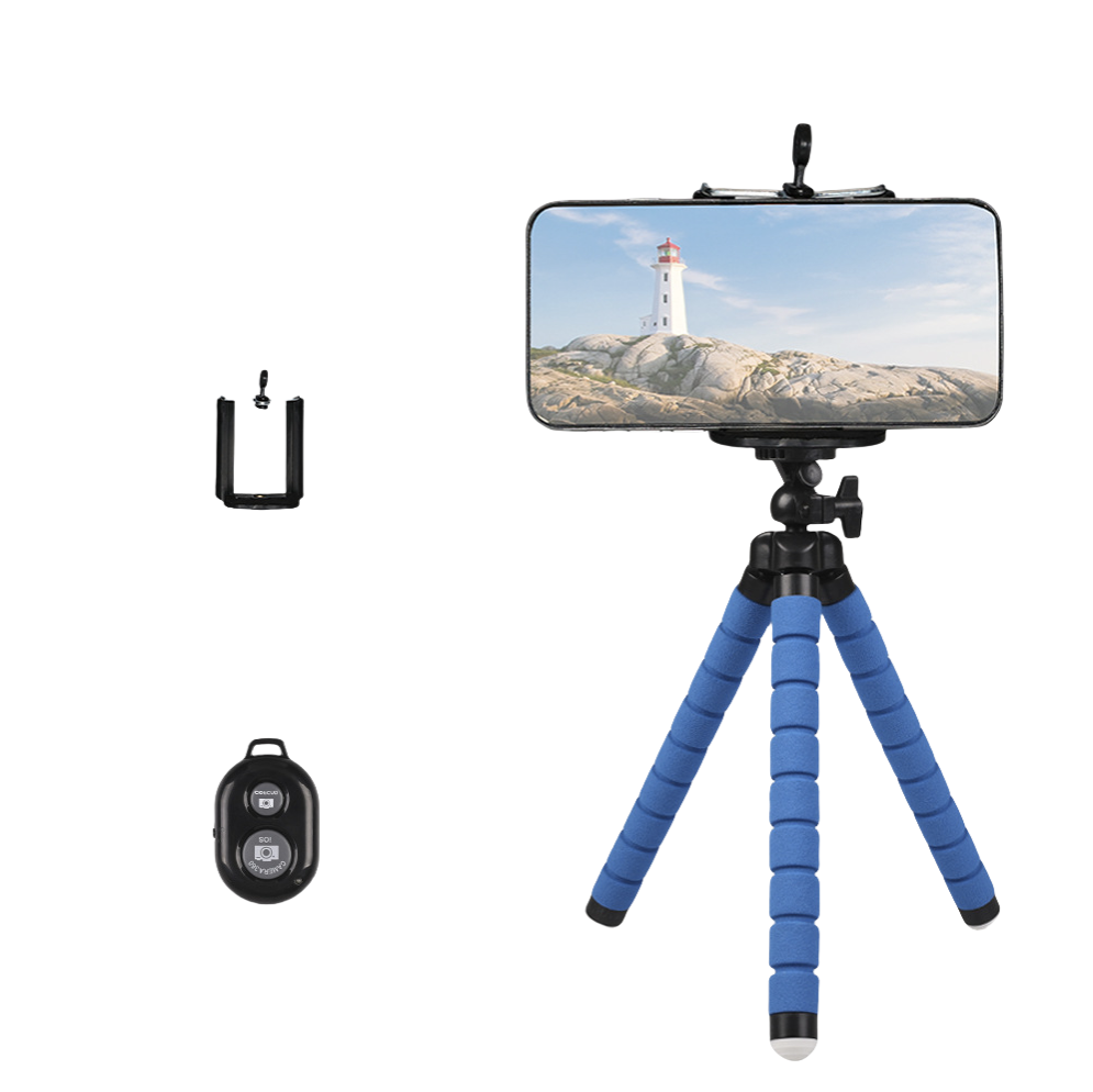 Phone Holder Portable Phone Holder Tripod Stand Octopus Bracket with Remote Control Mini Sponge Octopus Tripod Desktop Octopus Phone Stand