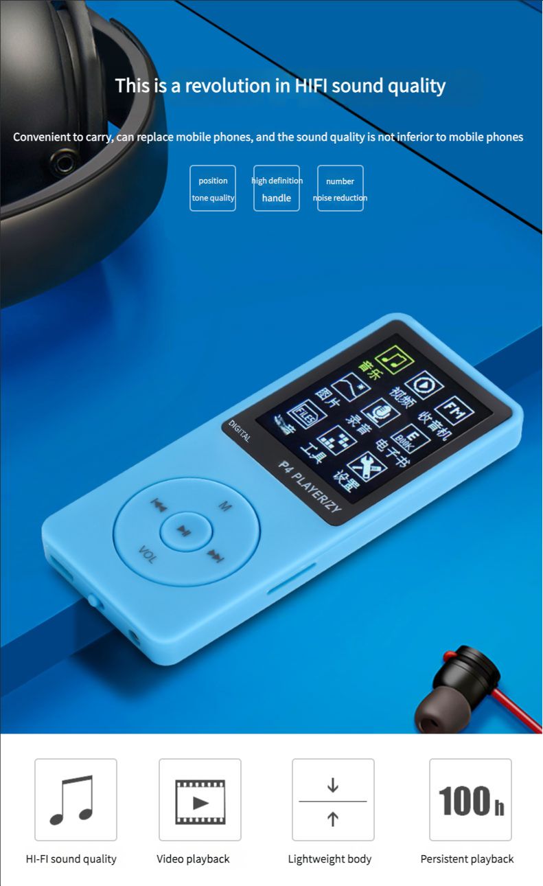 MP3 Music Player Bluetooth MP4 Music Player Portable Walkman Student 1.8 Inch Insert Card MP3 Player