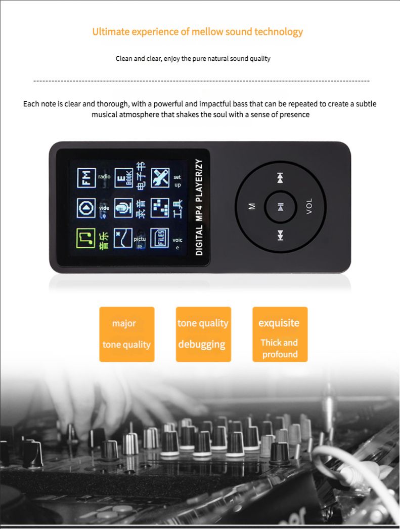 MP3 Music Player Bluetooth MP4 Music Player Portable Walkman Student 1.8 Inch Insert Card MP3 Player