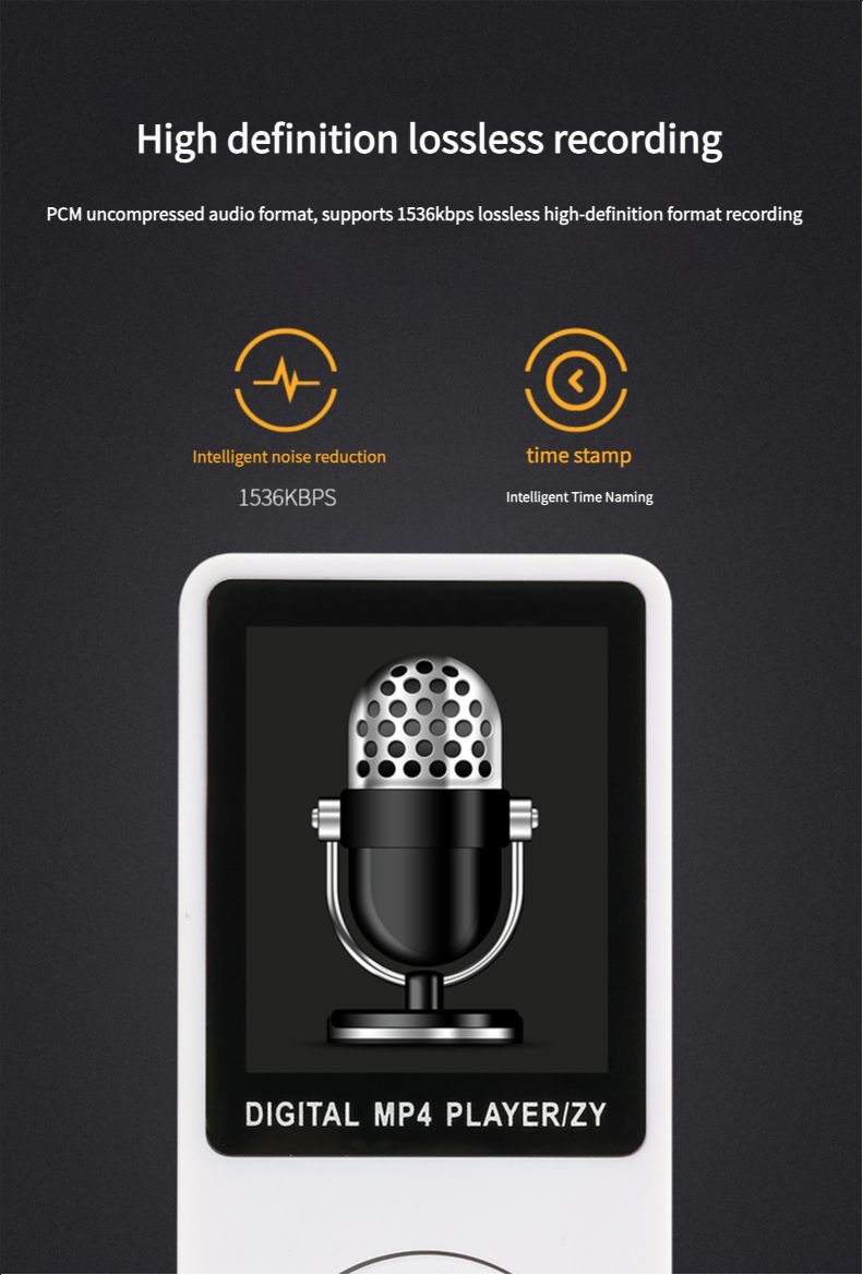 MP3 Music Player Bluetooth MP4 Music Player Portable Walkman Student 1.8 Inch Insert Card MP3 Player