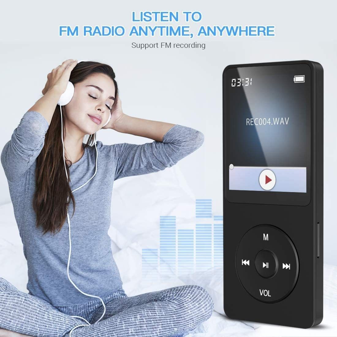 MP3 Portable Player Bluetooth FM External Playback MP4 E-book Lossless Music Player