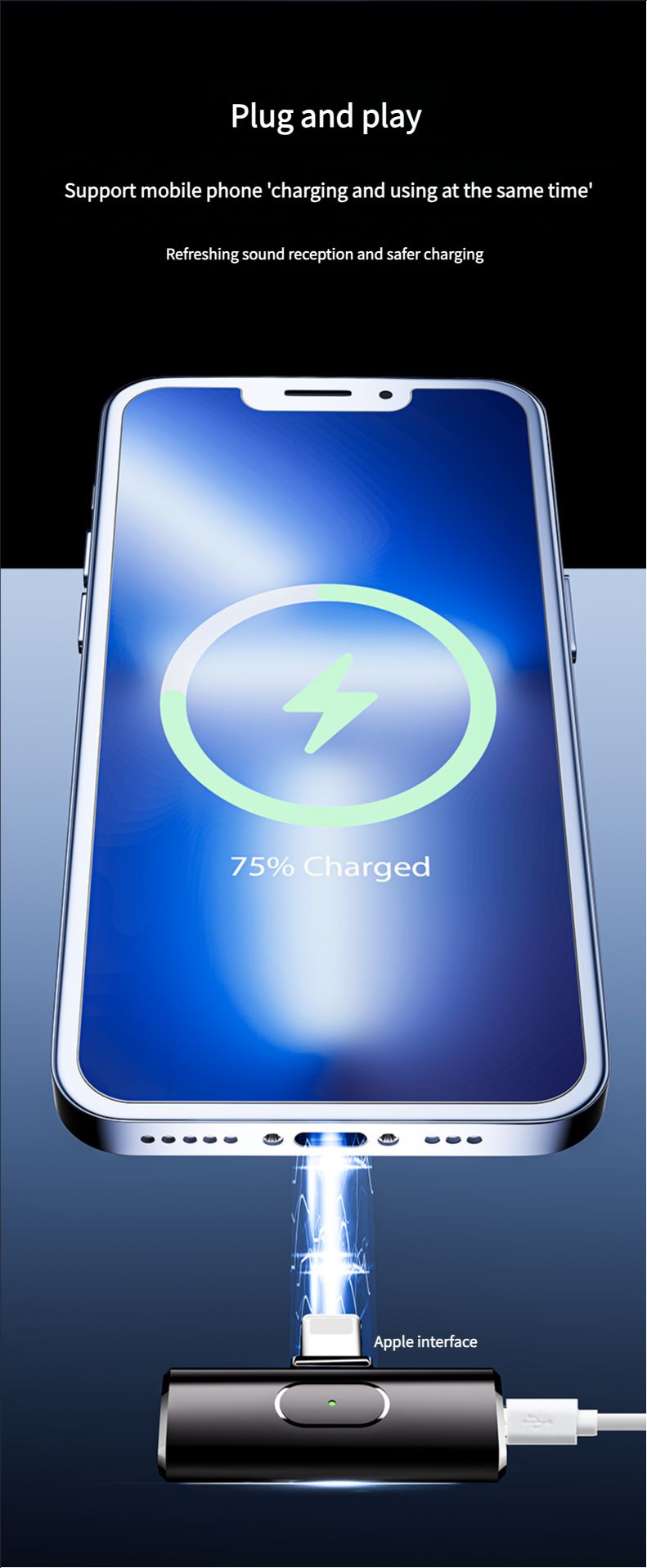 Microphone Wireless Mobile Live Broadcast Denoise Microphone with Charging Compartment Collar Clip Microphones Mini Portable Microphone