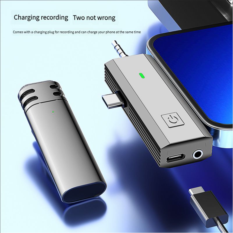 Microphone Wireless 3-in-1 Lavalier Microphone Universal for Android Apple Cameras Noise Reduction Microphone for Mobile Live Streaming