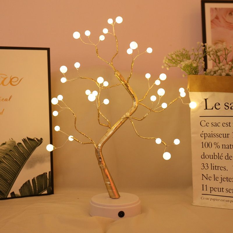 Lighting Decorative Light Decor Light Led Decoration Night Light Bedside Lamp Light Christmas Lights LED Firefly Tree Light Starry Sky Birthday Gift Decorative Lamp