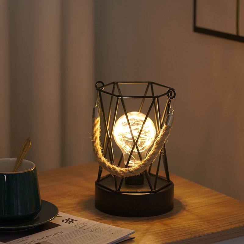 Lighting Decorative Light Decor Light Led Decoration Night Light Bedside Lamp Light Nordic Lights Iron Decorative Lamp Indoor Ornament Design Red Wine Glass Copper Wire Lamp Christmas Nightlight