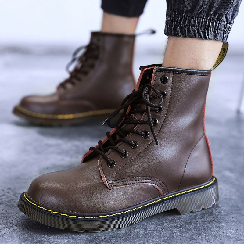 Boots Boot Man Shoe Couple's Short Boots Martin Boots Men Winter Velvet Men's Shoes Retro Boots