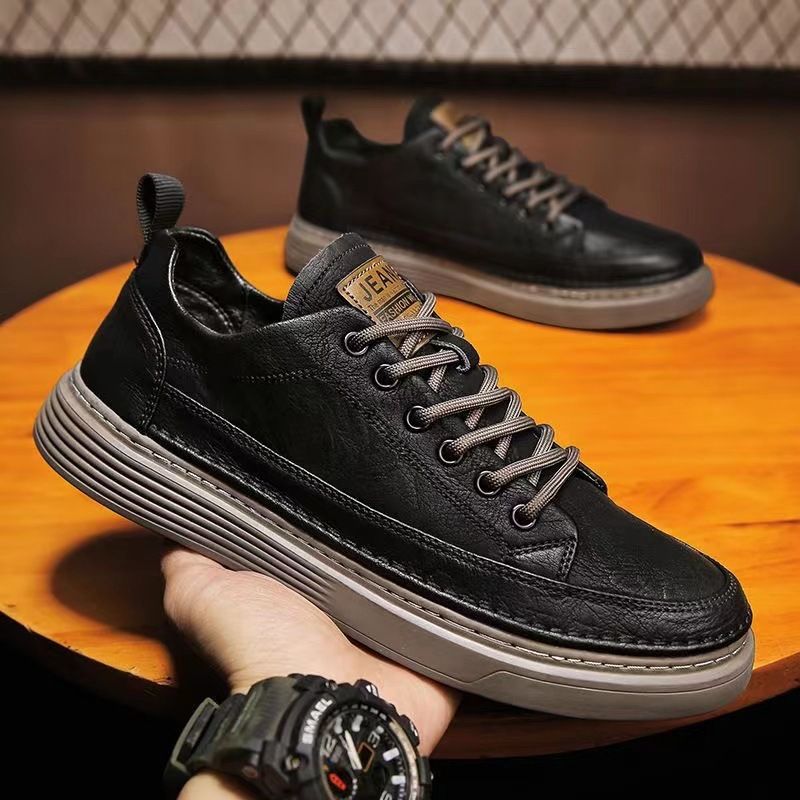 Skateboarding Shoe Autumn Men's Shoes British Casual Leather Shoes
Men's New Spring Black Shoes Men's Board Shoes Student Shoes