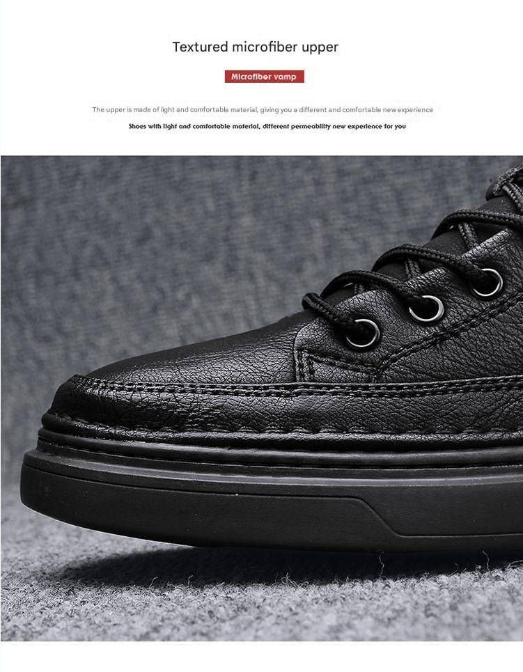 Skateboarding Shoe Autumn Men's Shoes British Casual Leather Shoes
Men's New Spring Black Shoes Men's Board Shoes Student Shoes