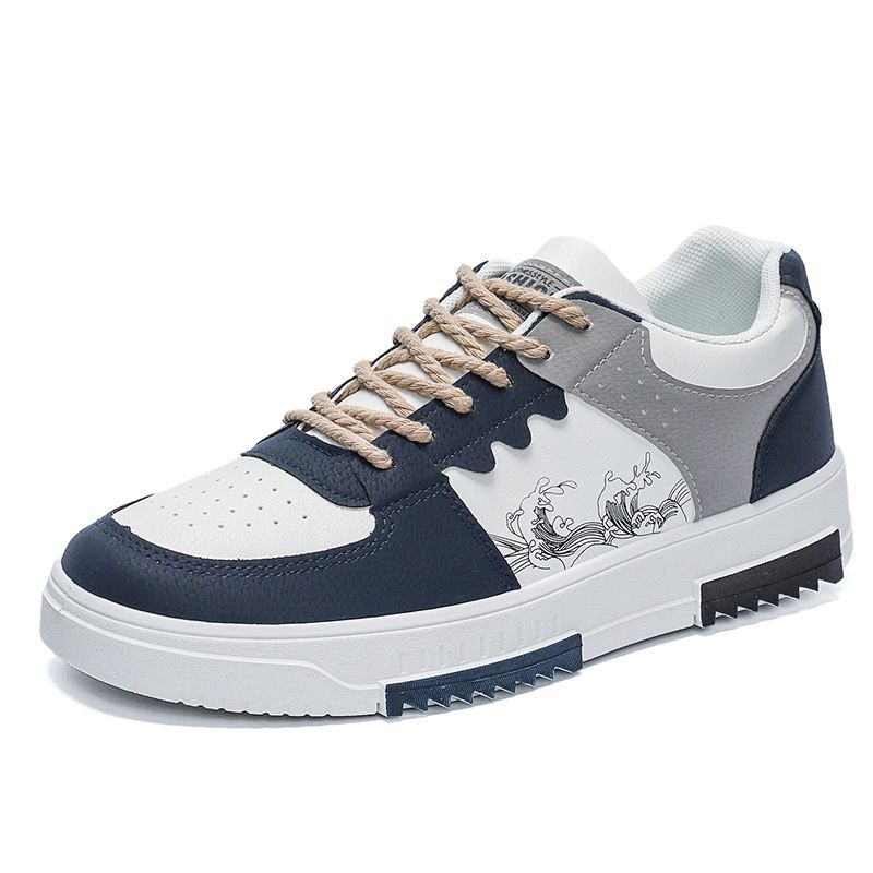 Skateboarding Shoe Spring New Men's Shoes Breathable White Shoes Men's Trendy Versatile Thick Soled Sports Leisure Board Shoes