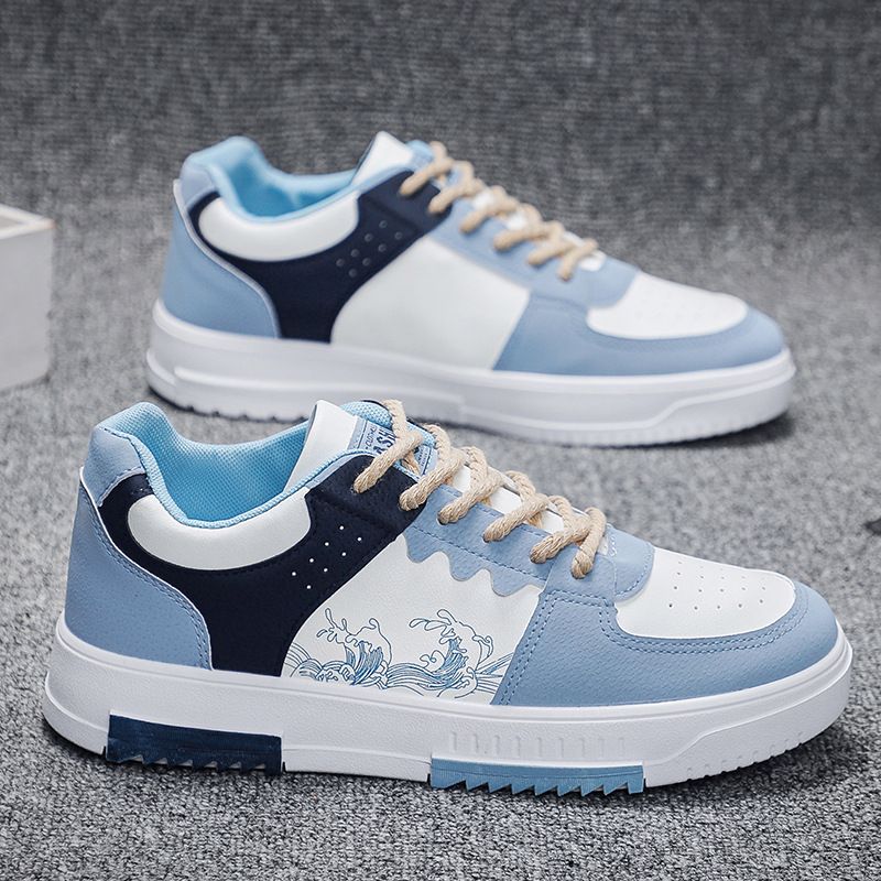 Skateboarding Shoe Spring New Men's Shoes Breathable White Shoes Men's Trendy Versatile Thick Soled Sports Leisure Board Shoes