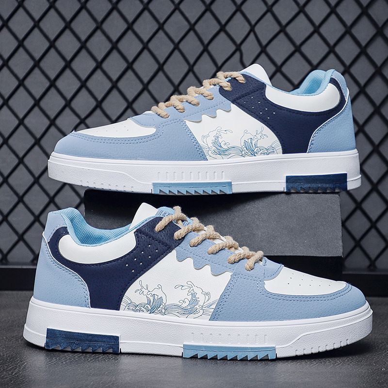 Skateboarding Shoe Spring New Men's Shoes Breathable White Shoes Men's Trendy Versatile Thick Soled Sports Leisure Board Shoes