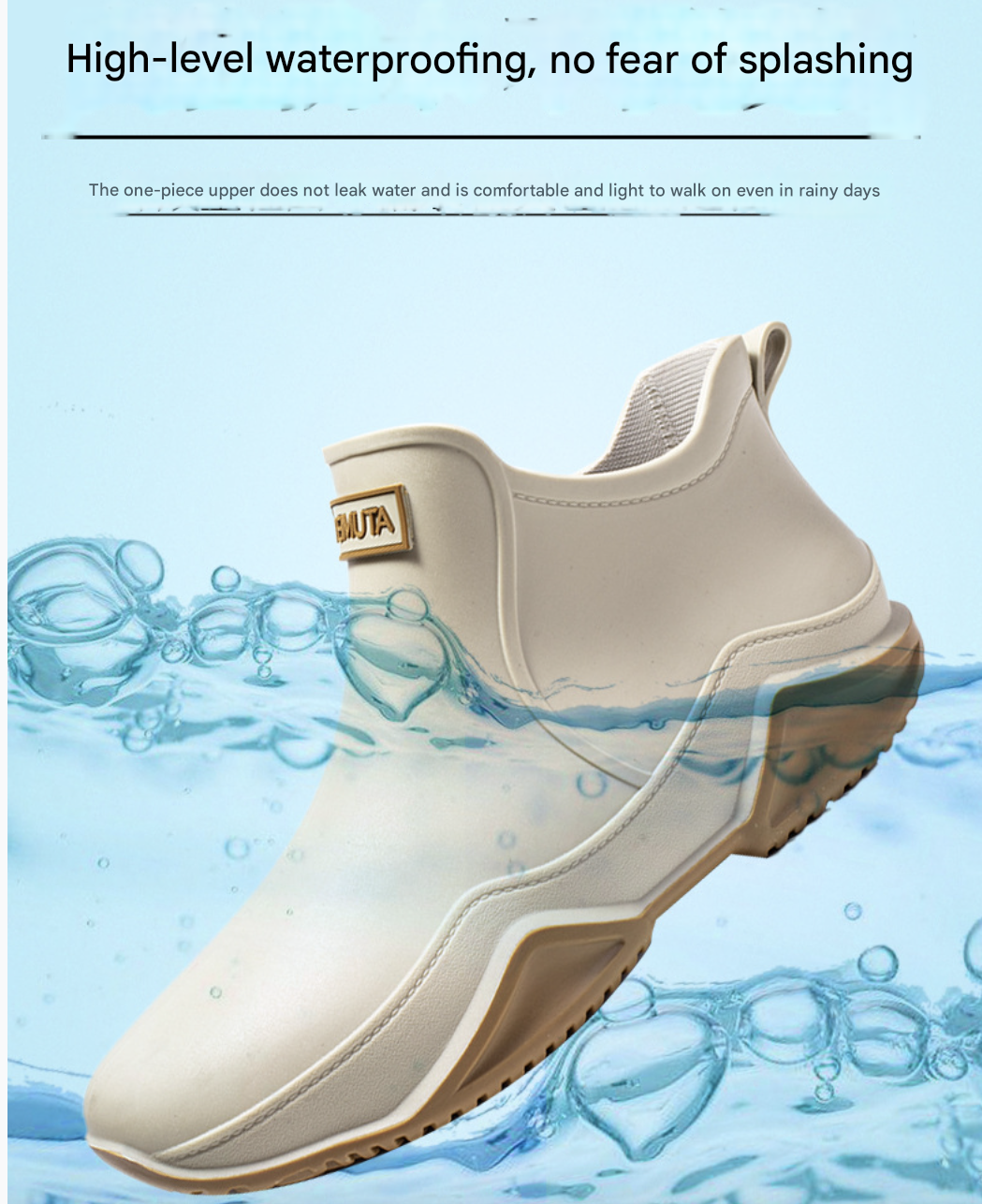 Rain Boot Rain Shoes Fashion Short Tube Men's Rain Shoes PVC Rain Boots Waterproof Shoes Anti Slip Warm Fishing Work Takeaway Water Boots